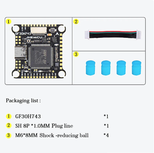 Contrôleur de vol en plastique JHEMCU GF30H743 480MHZ pour drone RC, ICM-42688-P, double baromètre OSD, boîte noire 128M, double 3-6S, 8g, unisexe - Product Image 2