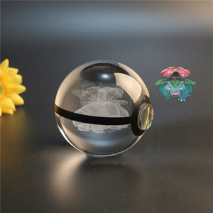 Boule de cristal Pokeball lumineuse 8 cm, boules <span class=keywords><strong>Pokemon</strong></span> <span class=keywords><strong>Go</strong></span>, lumières nocturnes, peinture artisanale, gravure 3D, jouets de Noël, cadeau en gros - Product Image 4