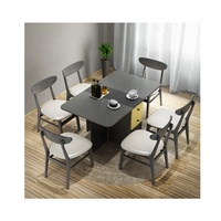 Mobilier moderne en bois de luxe avec plateau en marbre set de table 6 chaises table et chaises salle à manger
