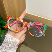 Kacamata Baca Presbyopic Wanita Model Cat-Eye Floral Anti-Blue Light Full-Rim, Ringan, Ultra-Light, Lensa AC, Modis