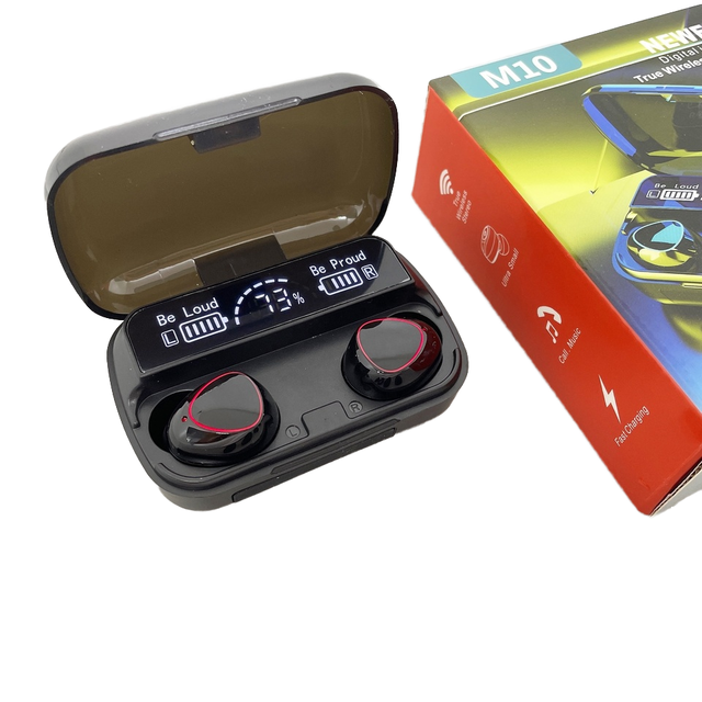 2022 Newest M10 In-Ear Wireless Gamer Headphones TWs M10 TWS with Digital Battery Display Larger Power Stand Stereo Sound