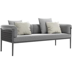 Sofá de Jardín de Tres Plazas con Estructura de Aleación de Aluminio, Resistente a los Rayos UV, Mimbre de Polietileno, Muebles de Exterior Impermeables - Product Image 1