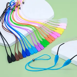 Cordón de silicona para gafas, cuerda elástica ajustable, multicolor, personalizado, correas de cordón, cadena para gafas de sol