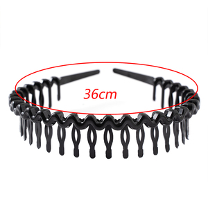 Diadema negra mate antideslizante para mujer, accesorio versátil para el cabello con hebilla de presión y borde dentado para niña - Product Image 5