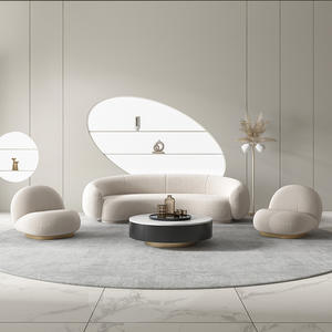 आधुनिक 3 + 2 + 1 लक्जरी डिजाइनर घुमावदार सोफे और अनुभागीय गुलदस्ता घर फर्नीचर नरम रहने वाले कमरे सोफे - Product Image 3