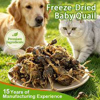 Friandises pour chats et chiens : Cailles de bébé lyophilisées, riches en protéines, savoureuses et à mâcher, pour l'entraînement – Approvisionnement direct usine