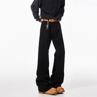 Jean en denim noir Machete pour homme, coupe bootcut, taille mi-haute, délavé moyen, style Y2K, coupe ample et slim, collection Printemps-Été, style urbain, vente en gros