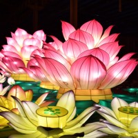 Linternas LED de Seda Chinas Impermeables con Formas de Plantas, Decoraciones para Festivales al Aire Libre, Halloween/Día de Acción de Gracias/Navidad/Año Nuevo