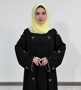 <span class=keywords><strong>Robe</strong></span> musulmane <span class=keywords><strong>halal</strong></span> YXN002 Saudi Hit avec jupe à nœud papillon brodé + couche amincissante - Product Image 3
