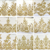Bling Brillant Sequin Brodé Garniture Applique Décor Robe De Mariée DIY Accessoires Dentelle Tissu