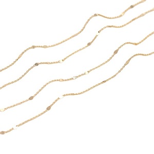 Chaîne à maillons en O en laiton plaqué or 14 carats avec paillettes |   Chaîne fine minimaliste à pampilles pour la fabrication de colliers et de bracelets - Product Image 5
