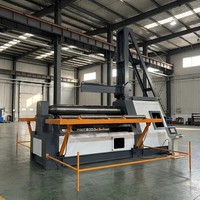 Machine de formage de tôles W12 entièrement automatique avec PLC pour contrôleur, 4 rouleaux pour tôles en aluminium, acier au carbone et acier inoxydable de 8 à 16 mm