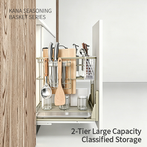 Accessoires de <span class=keywords><strong>cuisine</strong></span> : Étagère coulissante pour épices 200-400 mm en acier inoxydable pour meubles d'ameublement, usine de meubles sur mesure pour toute la maison - Product Image 2