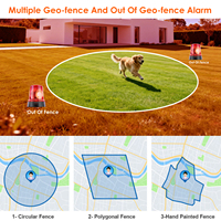 Traceur GPS pour animaux de compagnie RingBell avec lumières colorées, dispositif de positionnement intelligent mondial, mini-collier et carte SIM eSIM