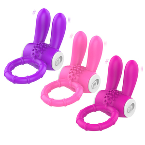 Anillo Vibrador para Masturbación, Condón Vibrador con Lengua de Conejo, Masajeador Vibrador Femenino, Retardante de Clítoris, Juguetes para Coqueteo en Pareja - Product Image 1
