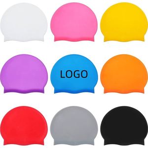Gorro de Natación de Silicona Flexible Impermeable con Impresión Personalizada para Niños y Adultos - Product Image 1