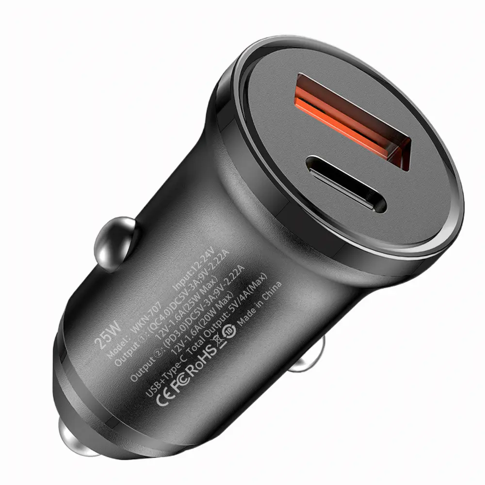 25W USB Car Charger Quick Charge4.0 QC PD 3.0 SCP 5A USB Type C Car Fast Charging For iPhone 12 13 Huawei Samsung Xiaomi Charger