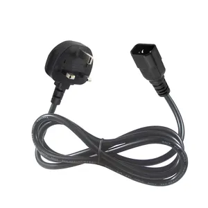 British BSI Standard 3 Prong UK Electrical Fused Plug to IEC320 C14 Connector Mains Lead Extension Ac Power Cord