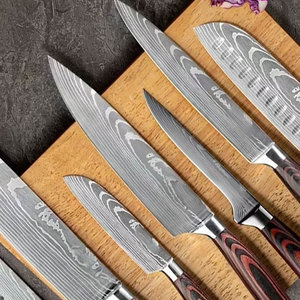 LEGACY BLADES Juego de Cuchillos de Cocina de Lujo de 5 Piezas de Acero de Damasco, Mangos de Madera Ambidiestros, Hojas Pulimentadas, Hechas a Mano, 67 Capas - Product Image 1