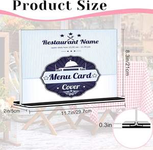 A4 T forma acrilico porta segni doppia faccia espositore per il ristorante Hotel promozioni in metallo Menu Poster Stand - Product Image 6