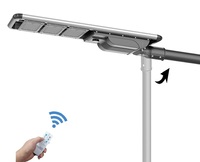 Caméra de surveillance solaire extérieure pour route et rue, 50W, aluminium, LED Bridgelux, IP66, étanche, capteur + télécommande, batterie LiFePO4