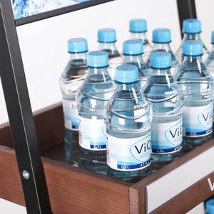 <strong>3</strong> <strong>Tier</strong> Wood <strong>Shelf</strong> Floor Standing Water Bottle Organizer Display Rack - Product Image 3