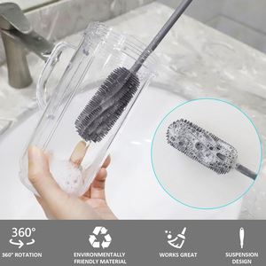 15.7" 40cm Gray Silicone Bottle <b>Brush</b> <b>for</b> <b>Cleaning</b> Stanley Hydroflasks Glass Thermoses Sports Bottles Vase Glassware Narrow - Product Image 4