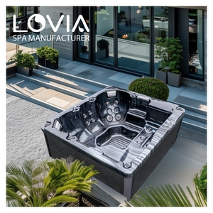 Bain à remous extérieur écologique pour 5 personnes, jacuzzi, baignoire de massage, spa profond, baignoires et spas Balboa avec finition noire - Product Image 1