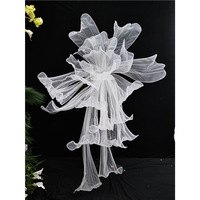 Décor floral géant en mousseline de soie et polyester pour mariage, grandes fleurs, toile de fond, présentoirs de vitrine plissés faits à la main