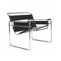 Fauteuil d'appoint moderne en similicuir écologique avec structure tubulaire en acier pour salon, chambre, appartement, extérieur