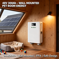 Baterai Lithium 48V 300Ah 14kWh untuk Sistem Surya All in One yang Dipasang di Dinding dengan Roda