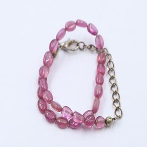 สร้อยข้อมือลูกปัดทับทิมแดงธรรมชาติคุณภาพ AAA+ รูปทรงอัญมณีเคลือบเงิน งานคริสเตียน คุณภาพเยี่ยม สำหรับทำเครื่องประดับเลียนแบบ - Product Image 4