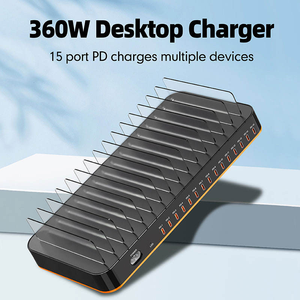 Cargador USB de 360W, 15 <span class=keywords><strong>en</strong></span> 1, de Escritorio, con Carga Rápida PD de 24W, Estación de Carga USB Tipo C para Teléfonos Inteligentes y Laptops - Product Image 2