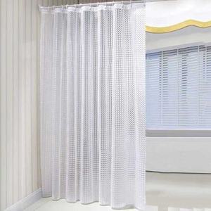 PEVA ispessita tenda da bagno Semi trasparente <span class=keywords><strong>rosa</strong></span> occhio di gatto griglia tridimensionale tenda da doccia 3D impermeabile addensato - Product Image 2