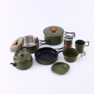 Batterie de cuisine de camping, <span class=keywords><strong>kit</strong></span> compact en acier inoxydable 304 pour casseroles et poêles de plein air pour la randonnée, le pique-nique et le camping. - Product Image 1
