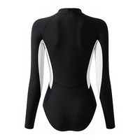 DIVESTAR Neoprene Freediving Surfing Bikini Wetsuit Tahan Air Lengan Panjang Resleting Depan Wanita Pakaian Renang Pakaian Pantai 2MM OEM