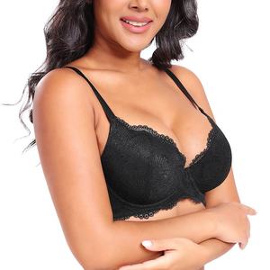 Lingerie pour femmes <span class=keywords><strong>grande</strong></span> <span class=keywords><strong>taille</strong></span> de style français, <span class=keywords><strong>soutien</strong></span>-<span class=keywords><strong>gorge</strong></span> rembourré push-up, bretelles réglables, <span class=keywords><strong>soutien</strong></span>-<span class=keywords><strong>gorge</strong></span> à armatures, lingerie sexy en dentelle noire en stock - Product Image 2