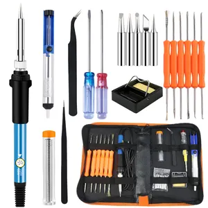 60W Electric Soldering Iron Kit 18 in 1 Temperature Adjustable Tool 220V 110V Welding & Soldering Supplies