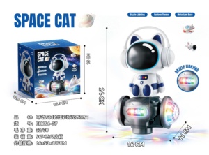 Nouvelle Voiture de Course Électrique Rotative Universelle 2026, Jouet Musical Lumineux LED Coloré, Motif Chat Spatial et Ours Panda, Cadeau d'Anniversaire pour Enfants - Product Image 2