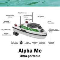 Alpha ME USV : Véhicule de surface autonome (USV) pour levés cartographiques, système de cartographie USV à conducteur unique, bateau USV pour l'exploration des eaux peu profondes