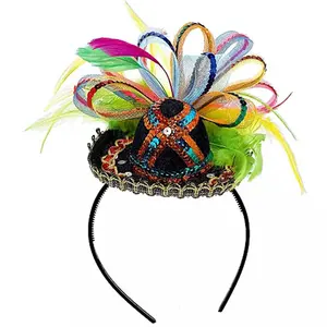 حار بيع المكسيكي مطرزة حزب سمبريرو عقال المكسيكي يتوهم Fascinator الفتيات إكسسوارات الشعر