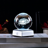 Personnalisation d'usine Modèle 3D de boule de cristal de la galaxie Cadeau sphère Décoration d'intérieur Accessoires Artisanat en cristal Boule