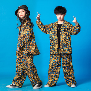 Set di Abbigliamento Hip-hop Leopardato per Ragazze, Costumi per Danza di Strada per Bambini, Eleganti Costumi per Esibizioni di Percussioni per Ragazzi, Abbigliamento per Danza Jazz - Product Image 2