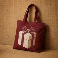 Sac en toile de coton recyclé pliable et personnalisable pour articles divers quotidiens, motif Holly Ink de Noël, prêt à l'emploi et à expédier rapidement