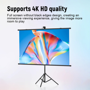 Topleo Portable Projection Screen Upright Fabric Floor Rising With Stand Ultra Short Throw Film Anti <b>Light</b> <b>Projector</b> MK03 Floor - Product Image 2