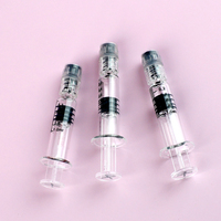 Seringue en verre Borosilicate Luer Lock 1ml Seringue en verre Luer Seringue en verre avec piston en plastique métallique