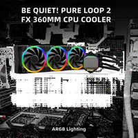 Pendingin CPU Cairan Aluminium 360mm Be Quiet Pure Loop 2 untuk Intel Core I3/i5/i7/i9 Ryzen R3 R5 R7 R9 dengan Lampu LED ARGB dan Kipas 3-Sayap PWM