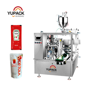 Ligne d'emballage de condiments liquides haute précision en doypack, machine d'emballage automatique de sauces en sachets préformés avec <span class=keywords><strong>pompe</strong></span> à piston - Product Image 4