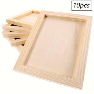 10pcs Pack Vintage <strong>Wooden</strong> Photo Frames Thick <strong>Wall</strong>-Mountable Vertical <strong>Panels</strong> for Art, Photos Certificates Weddings - Product Image 6