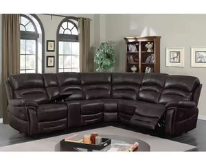 Sofá de esquina reclinable de cuero Air de bienvenida caliente con consola de almacenamiento extensible para salas de estar muebles para el hogar - Product Image 5